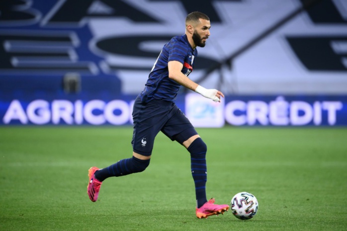 L'attaquant des Bleus, Karim Benzema, lors du match amical contre le Pays de Galles, à Nice, le 2 juin 2021. FRANCK FIFE / AFP L'attaquant des Bleus, Karim Benzema, lors du match amical contre le Pays de Galles, à Nice, le 2 juin 2021. FRANCK FIFE / AFP
