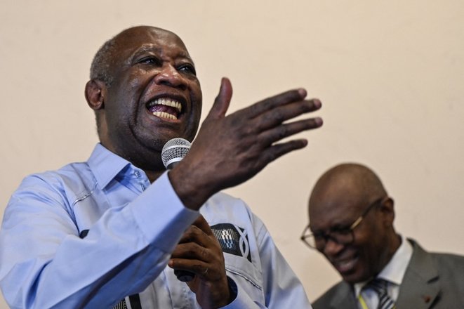 Laurent Gbagbo au siège du FPI, Credit photo AFP