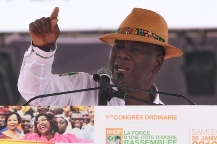 Le président Ivoirien Alassane Ouattara, en campagne présidentielle 2020 Le président Ivoirien Alassane Ouattara, en campagne présidentielle 2020