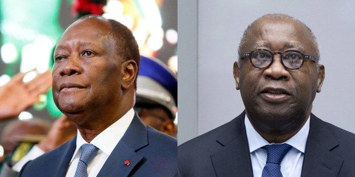 L'actuel président de la Côte d'ivoire Alassane Ouattara et son prédécesseur Laurent Gbagbo