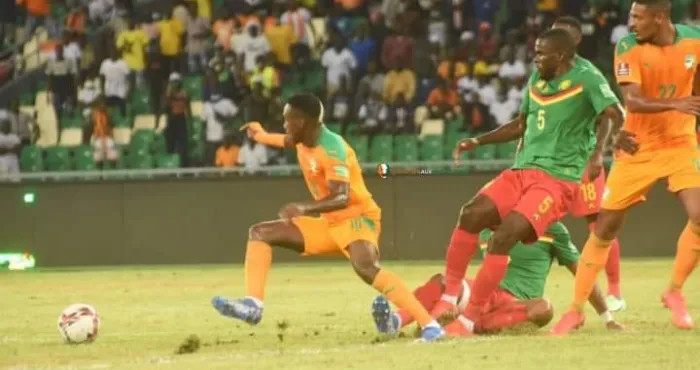 les éléphants battent les lions indomptables du Cameroun 2:0 les éléphants battent les lions indomptables du Cameroun 2:0