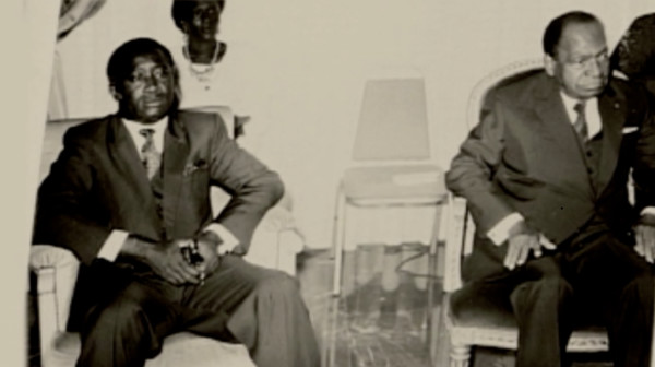 Le président Félix Houphouët Boigny et son opposant Laurent Gbagbo - Credit photo  Blog daniel baoule