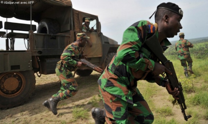 Des soldats ivoiriens. Des soldats ivoiriens.