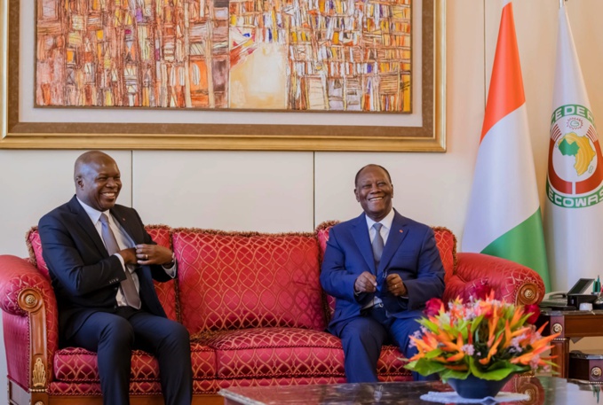 Tête-à-tête Ouattara-Mabri Toikeusse : Une entrée de l’UDPCI au gouvernement en vue ? Tête-à-tête Ouattara-Mabri Toikeusse : Une entrée de l’UDPCI au gouvernement en vue ?