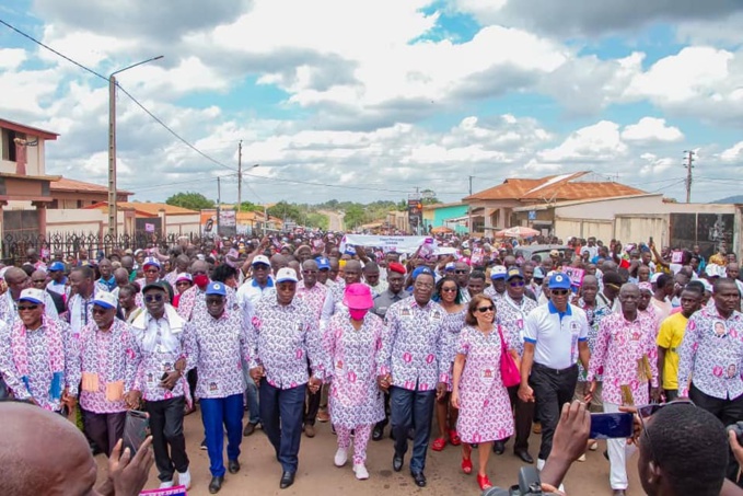 Fête de la liberté à Abengourou, La mobilisation avec Affi N'guessan en tête de marche