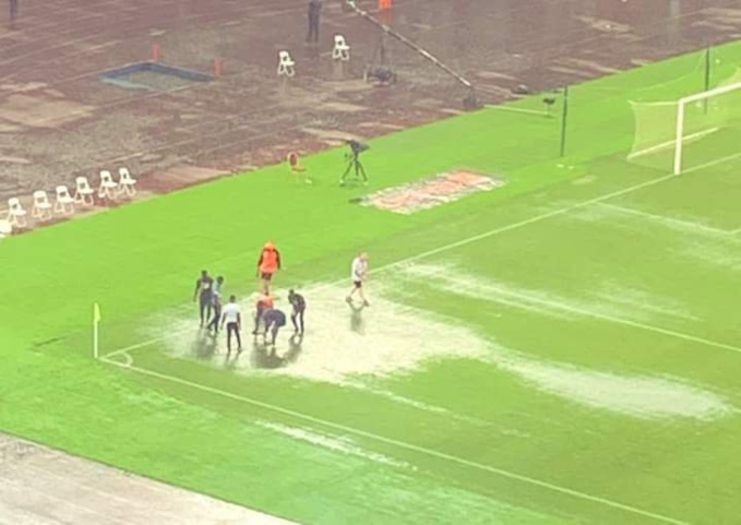 La pelouse du stade olympique d'Ebimpé lors du match amical Côte d'Ivoire- Mali (image d'archives) La pelouse du stade olympique d'Ebimpé lors du match amical Côte d'Ivoire- Mali (image d'archives)