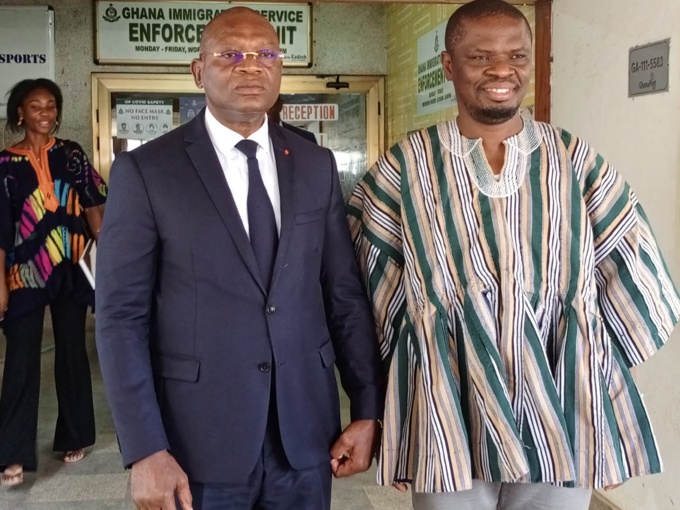 En visite au Ghana/ Le ministre des sports Adjé Silas et son homologue du Ghana oeuvrent à une coopération sportive En visite au Ghana/ Le ministre des sports Adjé Silas et son homologue du Ghana oeuvrent à une coopération sportive