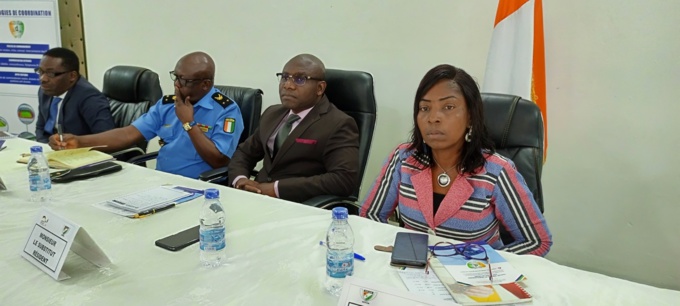 Le procureur Pokou Koffi ( au centre) a salué le travail de la Pts Le procureur Pokou Koffi ( au centre) a salué le travail de la Pts