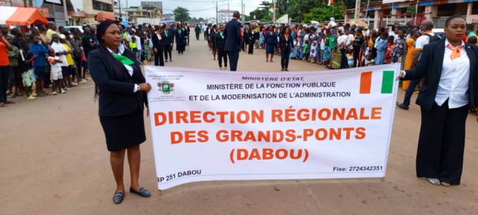 64 ans de l'indépendance à Dabou/Le préfet aux populations : " Nous voulons des élections sans fusils ni machette en 2025". 64 ans de l'indépendance à Dabou/Le préfet aux populations : " Nous voulons des élections sans fusils ni machette en 2025".