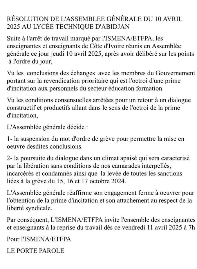 Grève des enseignants de l'ismena-metfpa/ Les grévistes suspendent le mot d'ordre Grève des enseignants de l'ismena-metfpa/ Les grévistes suspendent le mot d'ordre
