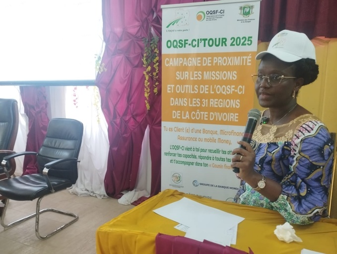 Léocadie Yao Loukou, Secrétaire exécutif de l'Oqsf a expliqué les missions de l'Observatoire aux populations