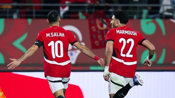 Mohamed Salah en pleine célébration après son but historique à la CAN 2025