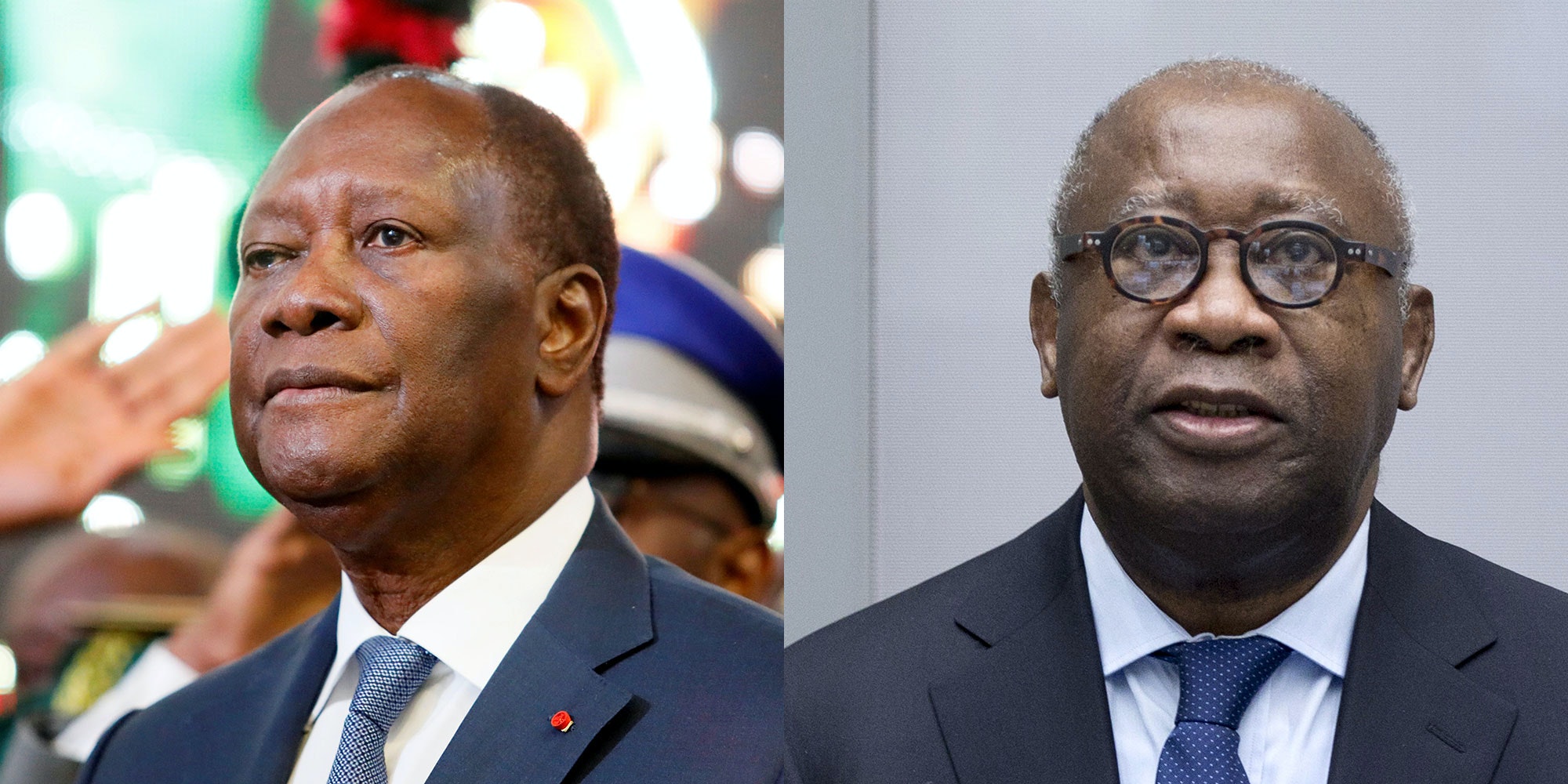 Les présidents Alassane Ouattara et Laurent Gbagbo