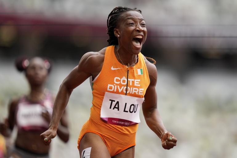 L'ivoirienne Marie-José Ta Lou remporte une manche sur le 100m, Credit Photo TV5MONDE