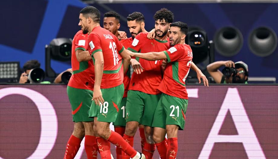 Brahim Díaz célèbre son but d’ouverture lors du match inaugural de la CAN 2025.