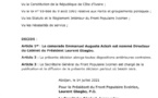 COTE D'IVOIRE : LAURENT GBAGBO NOMME EMMANUEL AUGUSTE ACKAH DIRECTEUR DE SON CABINET