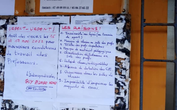 Soulèvement des enseignants/ Les professeurs du lycée Gadié de Yopougon en colère paralysent les cours.