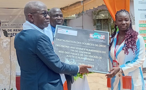 Justice ivoirienne/La coopération allemande  dote le centre national  de documentation judiciaire et le tribunal de Gagnoa de matériels numériques..