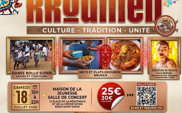 Culture Africaine / Saint-Denis accueille la 1ère édition du Festival diaspora Kroumen, le 18 juillet